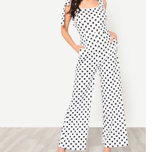Pants - white polka dot jumpsuit Pants - white polka dot jumpsuit